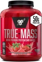 BSN TRUE-MASS Vektvinner, Muskelmasse Gainer Protein pulver, Jordbær Melkshake, 5,82 pund