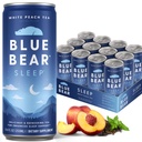 Blå Bear Melatonin søvndrikk, sovete for sengetid støtte, hvit fersken te med melatonin (5mg), lavendel, Ashwagandha, kamille, GABA, L-theanine, koffeinfri, null sukker, 8,4 fl Oz 12-Pack