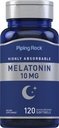 Piping Rock Melatonin 10 mg | 120 Softgel kapsler | Hurtigutgivelse Supplement | Høyt absorberbar | Ikke-GMO, Glutenfri