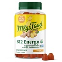 MegaFood Vitamin B12 Energi Gummies - Vegansk - Med Metyl B12 Vitaminer å støtte Cellular Energy produksjon - Ginger - Daglig vitamin B12 Supplement - USDA Økologisk - 70 Gummies, 35 Serveringer