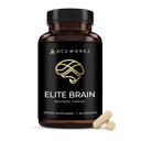 Elite Hjerne - Nootropic Supplement for fokus, minne og mental klarhet - ALCAR, Lions Mane, ALA, L-Theanine, vitamin B-kompleks - Naturlig energi, koffeinfri (60 kapsler)
