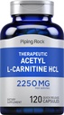 Piping Rock Acetyl L-Carnitine HCL 2250mg | 120 kapsler | Terapeutisk Supplement | Ikke-GMO, Glutenfri