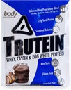 Body Nutrition Trutein High Protein pulver: 45% Whey, 45% Casein, 10% Egg Hvit, Glutenfri, Lav Natrium, Grass Fed Whey Protein, Gym Supplement & Frokost Skake, Sjokolade Peanut Smør, 34g prøve