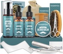 Beard Kit,Beard Grooming Kit for menn W/Straight Razor, 2 Pacific Beard Olje, Vaske, Balm, Brush, Comb, Scissors Mens fødselsdag jul gaver for menn Kjæreste mann Beard Trimming Baring Kit