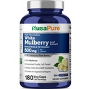 NusaPure White Mulberry Leaf Extract 10:1 Ekstrakt, 500 mg Tilsvarende 5000mg 180 Veg Caps (Vegan, ikke GMO Bioperine)
