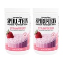 NaturesPlus Spiru-TEIN, Jordbær - 1,2 lbs, Pakke med 2 - Plantebasert proteinshake - Ikke-GMO, Vegetarisk, Glutenfri - 32 Total Services