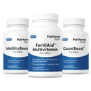 Fairhaven Helse FertilAid for menn, MotilitetBoost og Countboost Combo | Fertilitet Kosttilskudd for menn | Mannlig Fertilitet Supplement med begrep for ham Prenatal Vitamin