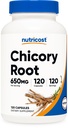 Nutricost Chicory Root 650 mg per kapsel - 120 Plantebaserte kapsler, ikke-GMO, Glutenfri