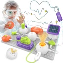 Vitenskapssett for barn - STEM-sett for barn, elektronikkeksplosjonssett, over 150 prosjekter, 14 kretsdeler, STEM utdanningsleketøygaver for barn Jenter i alderen 3 4 5 5 6 7 8 9 10 11 12