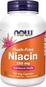 Niacin, FLUSH GRATIS 250 mg, 180 Caps by Now Foods (Pack of 3)