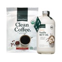 Natural Force Organic Clean Coffee + Kremig Vanilla MCT Olje Bundle - Flavored MCT Creamer & Mold & Mycotoxin Gratis kaffe - Ikke-GMO, keto, Paleo og Vegan - 12 Oz Bag og 16 Oz Glass Flaske