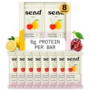Send Barer Plantebaserte Vegan sunne proteinbarer, med grønne (Lemon Cherry, 8 Bars) - Kun ekte ingredienser, Zero tilsatt sukker, Glutenfri, Dairy-Free