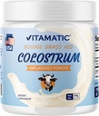 Vitamatic Bovine Colossrum 30% IgG pulver - Supplement for Gut Helse, Hårvekst, Skjønnhet, Muskelgjenvinning, & Immune Support - lett å blande - 60 Gram (30 Services, Unflavored)