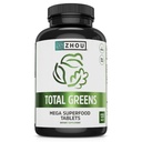 Zhou Total Grønne - Super Grønne Kosttilskudd, Daglig Veggie Piller, Superfood Tabs, Grønnsaker Kosttilskudd for voksne, vitamin tabletter - 120 tabletter