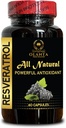 RESVERATROL Extract - Immune Helse Supplements, Vitamin E antioksidant, Seniors' antioksidant støtte, Glutenfri energi støtte, Alle naturlige resveratrol - 1 flaske 60 kapsler
