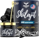 Himalayan Organic Shilajit | 50 serveringer | Naturlig energi og immunisme Booster for menn og kvinner med 80 + Essential Trace Minerals & 75% + Fulvic Acid | 100% ren | med Lab Test Report
