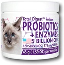 Total DigestTM Feline Probiotika og Enzymer, alle naturlige Digestive System Diett Supplement Formula for katter (120 Serveringer)