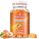 Curcumin gummier – Extra styrke 2000mg 8:1 Ekstrakt gummi kosttilskudd gummier med svart pepper og ginger – Vegan ikke-GMO felles støtte Chewables – fersken flavor, 60 greve