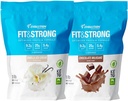 Evolution Advance Nutrition Fit & Strong - Rent Whey Protein pulver med BCAA, Naturlig Flavor - 2 pund (Vanilla) + Fit & Sterkt ren Whey Protein pulver med BCAA - 2 pund (Chokolate)