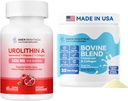 Urolithin et supplement 1000 MG for muskel styrke + bovine kolostrum & collagen pulver for gut helse, immun støtte, hårvekst og skjønnhet Supplement
