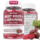 Beet Root Gummies & L-Arginine, Nitric Oxid kosttilskudd for menn og kvinner w/Organic Beets, B1, B2, B3, B5, B6, Folate, B12 for energiforsterkningsstøtte, sukkerfri, 60 Cts