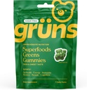 Gruns Sukker Gratis Super Greens Gummy Bears - Organic Spirulina og Chlorella, Prebiotika for Digestiv Helse, 20+ Vitaminer og Mineraler, Adaptogens - 3 poser - 24 Gummies