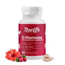 NewLife Naturals D-Mannose Kapsler | w/Cranberry og Hibiscus ekstrakter | Naturlig urinveistrakt  Health 1400 mg ren grønn pulver | 60 Veggie Kapsler