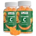 YumVs Vitamin C Gummies for voksne - 250 mg Orange Flavored Vitamin C Gummy - Vitamin C Chewable Immune Gummies for voksne - Immunstøtte Supplement - Kosher, Halal, Glutenfri (200 greve), 2 Pack