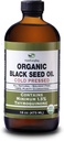 Organisk svart frøolje - USDA Certified Cold Pressed Glassflaske Over 1,5% Thymoquinon 3X styrke Tyrkisk Black Cumin Nigella Sativa ikke-GMO 100% ren svartfrøolje (32oz Glass (2X16) Flaske)