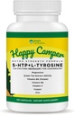Vær lykkelig, 120 vegetariske kapsler, serotonin og dopamin Booster med co-fabrikker, 5-HTP, L-tyrosin, magnesium, grønn teekstrakt, kobber, sink, vitamin C, vitamin B9, vitamin B6