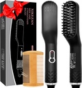 Beard Straightener for menn,Premium Heated Skjeggbørste w/Anti-Scald Funksjon,Beard Straightening Comb,unike Fars dag Bursdag Valentiner Gaver for menn Han Pappa Kjæreste Jul Strømper Stuffers