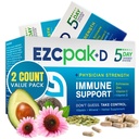 EZC Pak 5-dagers immunsystem Booster med Echinacea, vitamin C, sink og vitamin D - Tapered Immune Support Supplement for voksne - støtter immunisme, enkel reisestørrelse Supplement Pack - (pakke av 2)