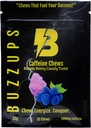 BuzzUps Koffein Gummies – 100 mg Koffein per gummy, Buzzin Berry Flavor, Energiforsterkning for sport, spill, løping, sykling, fokus, utholdenhetstillegg (10 gummier, 1 pakke)