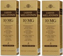 Solgar Liquid Melatonin 10 mg, Naturlig Svart Cherry Flavor - 2 fl oz, Pakke med 3 - Flott for Jet Lag - Vegan, Glutenfri - 177 Total Services