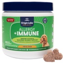Opprinnelse Labs Allergi og immunstøtte Supplement, Omega 3 Fiskeolje, Bee Pollen, Colostrum, Probiotika, Prebiotika for Gut Helse, Hud og Coat Helse, Antioksidanter, Tyrkia Flavor, 90 Myke Chews