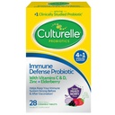 Culturelle Immune Defense Daily Probiotic for kvinner og menn - 28 greve, blandet Berry Chewables med 4-i-1 immunstøtte. Probiotiske vitamin C, vitamin D og sink Plus Elderberry