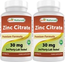 Best Naturals Sink 30mg Kosttilskudd (som sink Citrate) - sink vitaminer for voksen immun støtte - 120 tabletter (120 greve (Pack of 2))