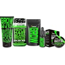 Skjortevekst Kit w/Biotin Hårvekst Vitaminer + GROW 11-i-1 Hair Growth Shampoo w/Biotin + 2X Tjukking Mustache Wax for menn + GROW Beard Growth Oil for menn - Formulert i Amerika