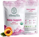 Meno-Support BloatX Organic Menopause Relief: Balanser og støtter Hot Flashes, Hormoner, Moods Swingers, Natt Sweats, & Bloating W/Black Cohosh, Rød Clover & Dong Quai. Naturlig Peach Flavor.