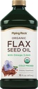 Piping Rock Flaxfrø Olje | 16 Fl Oz | med Omega 3 6 9 | Økologisk kaldt presset flytende Supplement | Vegetarisk, ikke-GMO, Glutenfri formel