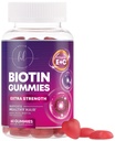 Håret Vitaminer Gummy med Biotin 5000 mikrog - Håret vekst støtte med vitaminer E & C for tykkere, sterkere og vakkert hår - Håret hud og negler Vitamin for kvinner, ikke-GMO, Glutenfri - 60 Gummies