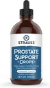 Strauss Naturals Prostate Support Drops – Prostate helsetilskudd for menn med såg Palmetto for urinbåndsstøtte, glutenfri, soya-fri, og ikke-GMO, 7,6 fl oz