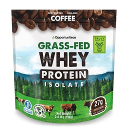 Opportuniteas Grass Fed Kaffe Whey Protein Isolere pulver - 27g Protein pulver uten kunstige søtningsmidler, Hormon-fri kyr, ikke GMO - 2,5lb
