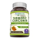 Pure Naturals Turmeric Curcumin med Bioperine 2250 mg Per Serving Supplement | Veggie Kapsler | Ikke-GMO | Glutenfri | laget i USA (1 Pakke, 90 greve)
