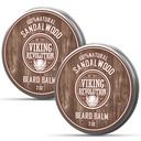 Viking revolusjon Sandalwood Beard Balm - Beard Butter med Argan Olje, Beard Softener for menn med Jojoba olje - Beard Moisturizer for menn med bivoks - Beard Wax for menn (2oz, 2 Pack)