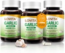 Lovita Odorless hvitløk kapsler, 5000mg fersk hvitløk ekvivalent, 1,25% allicin ekstrakt, støtter hjerte, blodtrykk, kolesterol og immunsystem, ikke-GMO, Glutenfri, 180 Vegankapsler