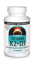 Kilde Naturals vitamin K2 + D3 Bone & Heart Health Complex - 400 IU vitamin D3 & 100 mcg vitamin K2 (MK-7) med kalsium - 60 tabletter