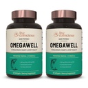 Live Conscious OmegaWell Fish Oil: hjerte, hjerne og felles støtte | 800 mg EPA 600 mg DHA - Enteric-coated, Sustainable Sourced - lett å svelge 120 greve (2-Pack)