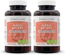 Hirsu Secret 120 Capsules(2 stk.), 1000 mg, Sag Palmetto, Svart Cohosh, Vitex, Spearmint, Lavender, Grønn Te. Uønsket ansikt og kroppshår (2x120 kapsler)