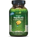 Irwin Naturals høy styrke Mega D3 & K2 + gurkemeieekstrakt - 60 flytende softgels - sunne bein og immunfunksjon